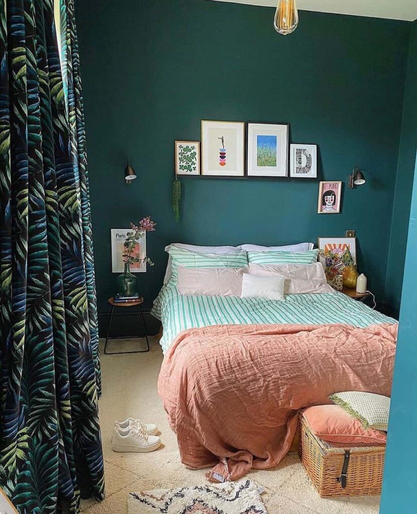 Teal grey color room. 7 bedroom colors that'll make you smile