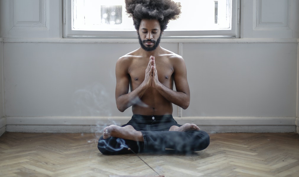 A man meditating 